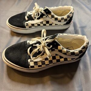 Vans Old Skool Checkerboard Black White Mens 8.5 Womens 10 Classic